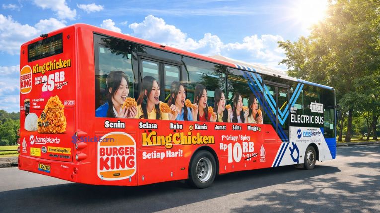 periklanan di bus untuk promosi